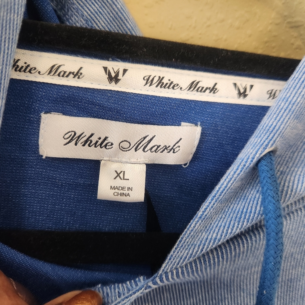 White Mark Blue Hooded Sweater Dress - Picture 4 of 7
